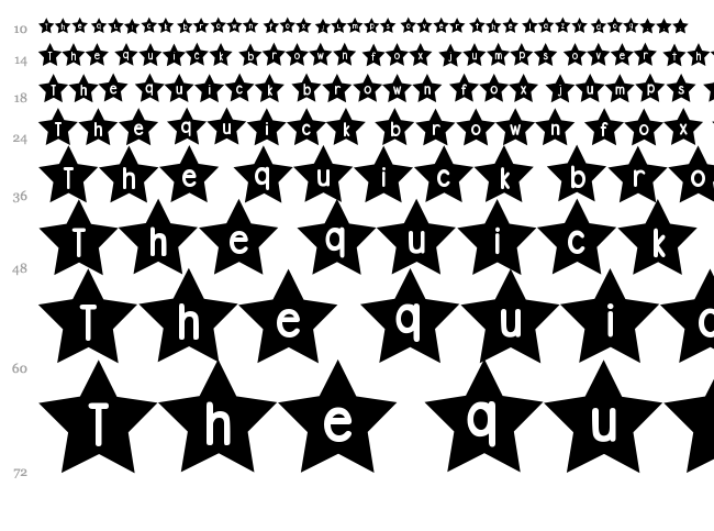 DJB Shape Up Stars font waterfall